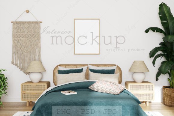 Download Bedroom Mockup, Interior Mockup - 1700 - Bedroom mockup Collection