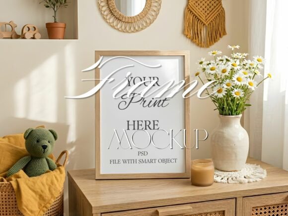 Download Boho Nursery Frame Mockup Kids Room PSD - Kids room Collection
