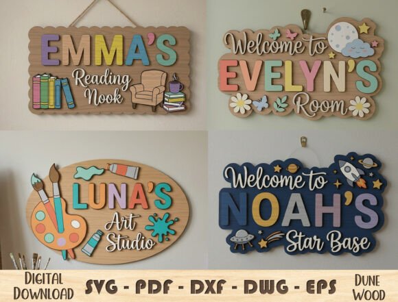 Download Personalized Kids Room Sign Laser Cut - Kids room Collection