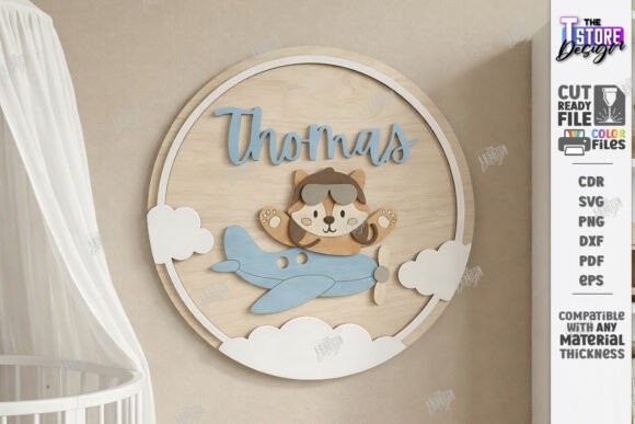 Download 3D Kids Room Wall Name Sign Laser Cut - Kids room Collection