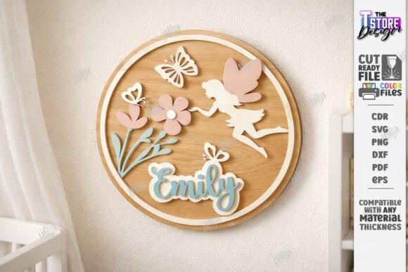 Download Kids Room Name Sign Laser Cut | CNC File - Kids room Collection