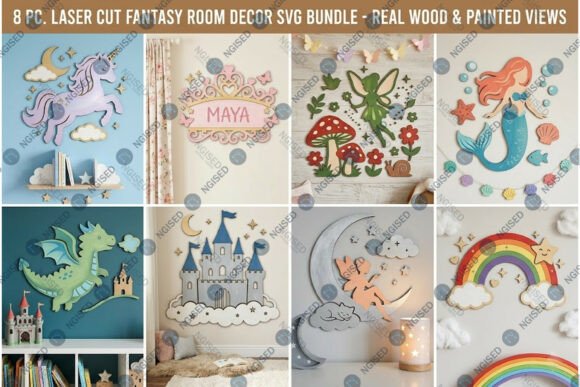 Download Fantasy Theme Kids Room Decor SVG Bundle - Kids room Collection