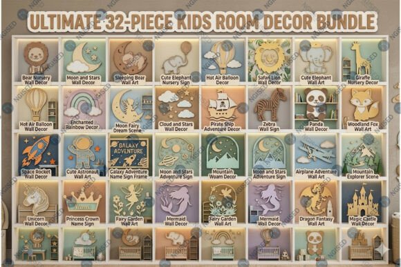 Download Laser Cut Kids Room Decor Mega Bundle - Kids room Collection