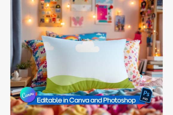 Download Editable Bedroom Pillow Mockup - Premium Bundle