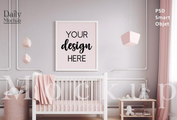 Download Pink Nursery Frames Mockup, Kids Room - Kids room Collection