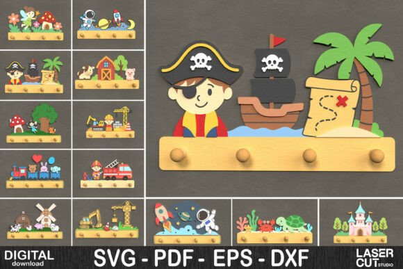 Download Kids Room Wall Hook SVG Bundle - Kids room Collection